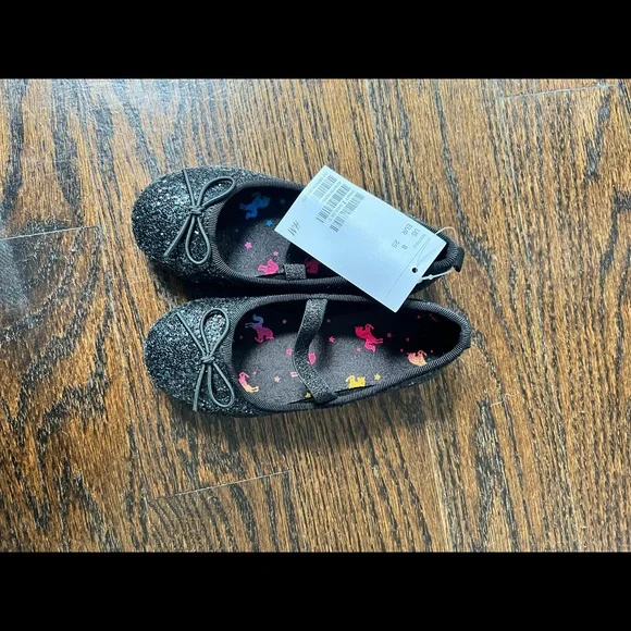 H&M Black glitter ballerina shoes with bow detail - Picture 5 of 9